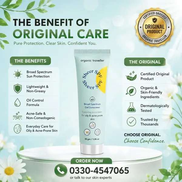 Organic Traveller Sheer Spf Sunscreen in Pakistan