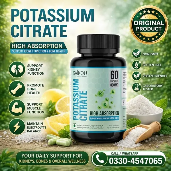 Saikou Herbs Potassium Citrate Capsules in Pakistan
