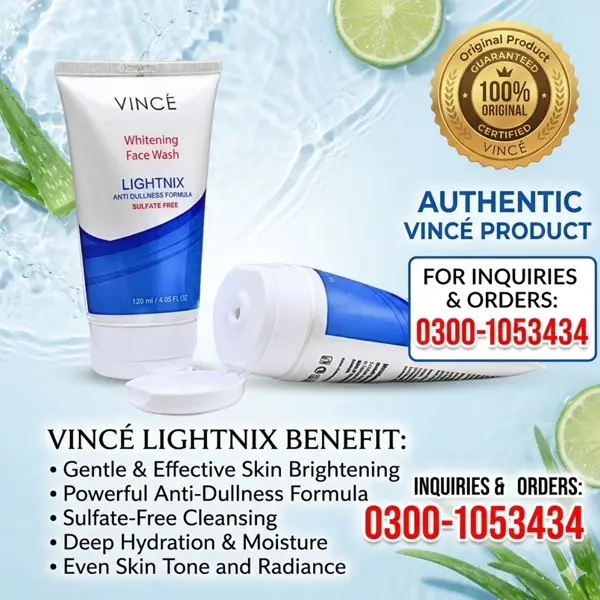Vince Lightnix Whitening Face Wash in Pakistan
